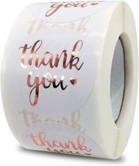 1.0″/1.5″ Thank You Stickers Rolls For Baking Packaging Envelope Small Business
