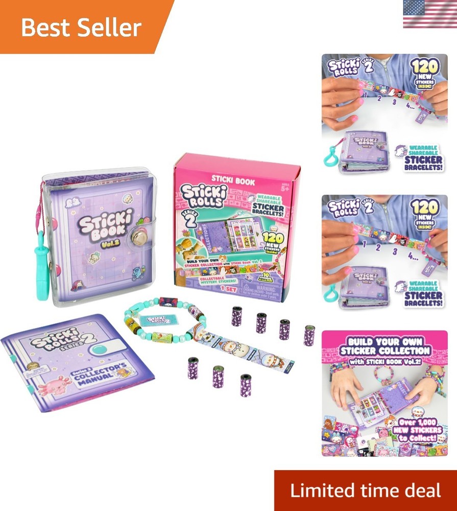STICKI Rolls Series 2: 120 Restickable Mini Stickers with Activity Pages for Fun