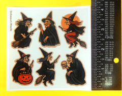 Vintage Style Halloween Witches Sticker Sheet Style 2