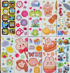 Retro kawaii Sticker bundle cat dog food dessert alien space shooting star peace