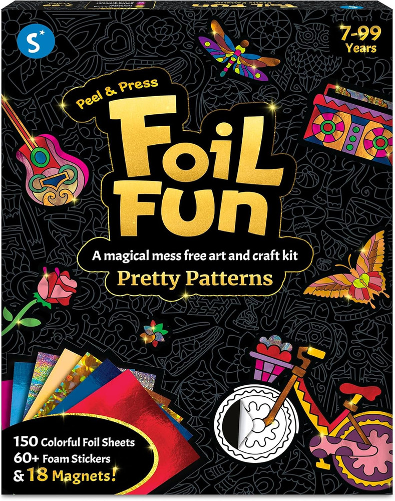 Foil Fun – Pretty Patterns, 18 DIY Magnets Mess-Free Art, Colorful Creative Part