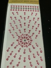GEMSTONES 3D PINK RAINDROP GEMSTONE BORDER DESIGN ADHESIVE BORDER 3D BORDERS 91P