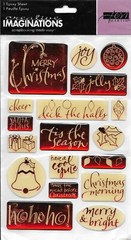 CREATIVE IMAGINATIONS Epoxy Stickers 6×9 Phrases Merry Christmas Icons Emotions
