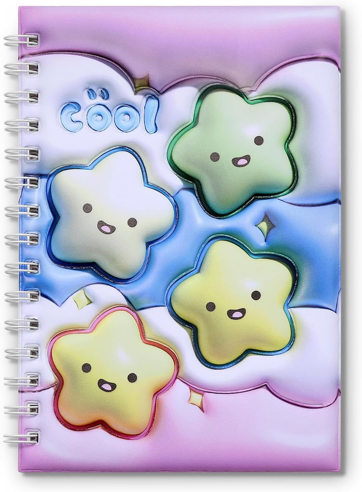 Reusable Sticker Collecting Book with Puffy Cover, A5 Size with 40 Sheets Releas