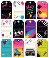80s Retro Tags Embellishments Junk Journal Scrapbook USA PICK A Set