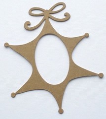 (3) STAR ORNAMENT – Christmas Picture Frames Chipboard Die Cuts – 4″ x 5″