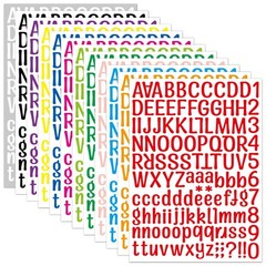 12 Sheets 264 Alphabet Stickers 3 inch Vinyl Self-Adhesive Letter Stickers