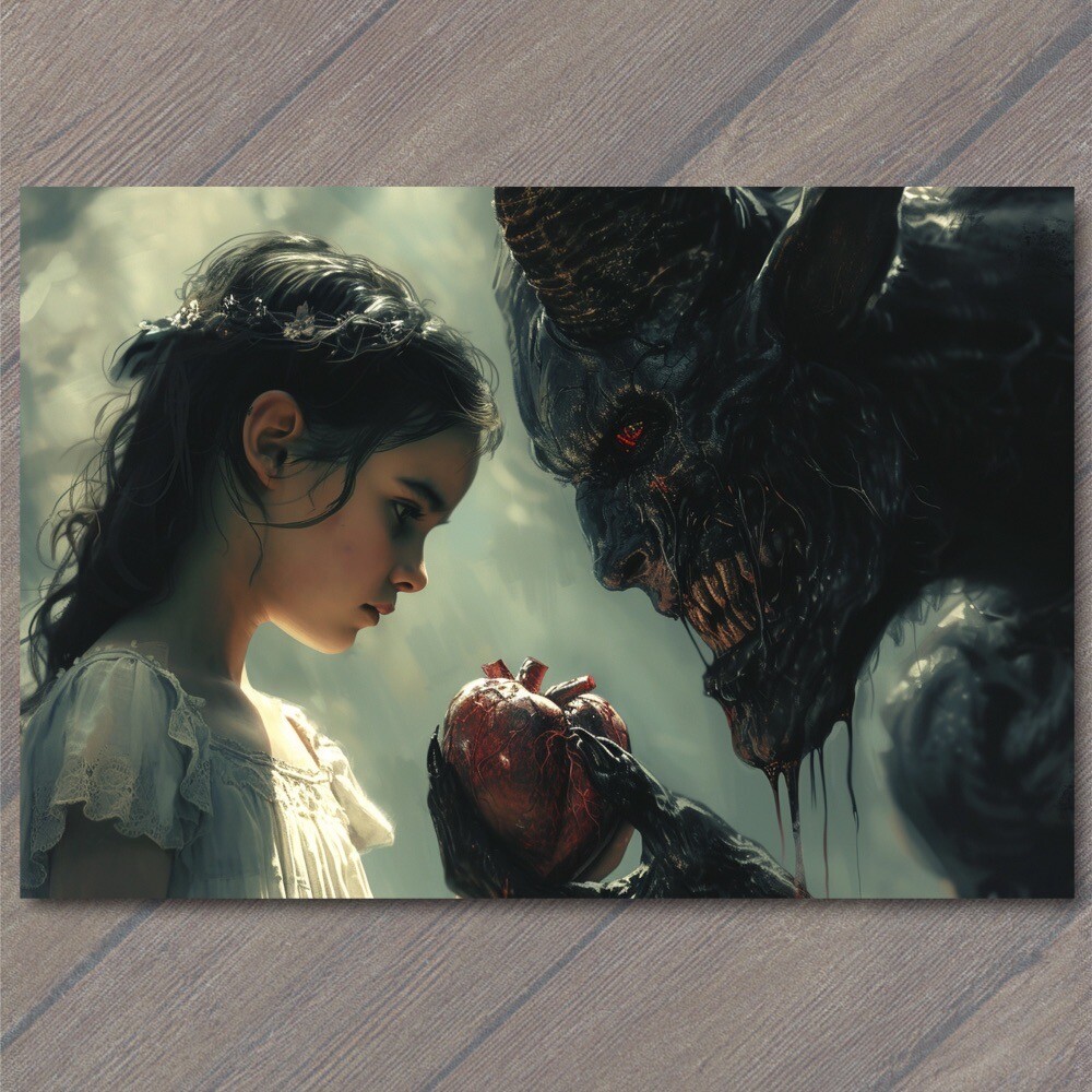 STICKER Girl Monster Human Heart Weird Creepy In Love Nightmare Scary Unusual
