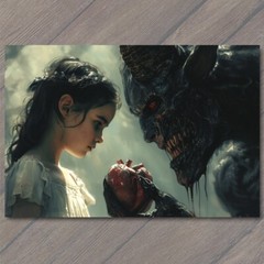 STICKER Girl Monster Human Heart Weird Creepy In Love Nightmare Scary Unusual