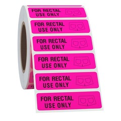 Rectal Use Only Stickers 1.5 x 0.375 Fluorescent Red 500 Labels Roll Permanent A