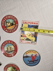 Lot Vintage Style Travel Stickers 7 New Matte 3M Peel Off Popular Destinations