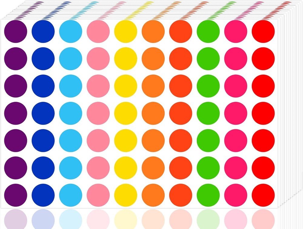 3500 Pieces Dot Stickers, 3/4 inch Color Coding Labels, 10 Color Circle Price St