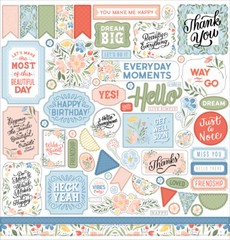(1) 12×12 Sheet of Echo Park Paper SALUTATIONS No. 1 Scrapbook Element Stickers