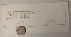 RED/WHT FIRE ENGINE Laser Die-Cut Kit(Makes 1Truck)Deluxe Cuts•Emergency Vehicle