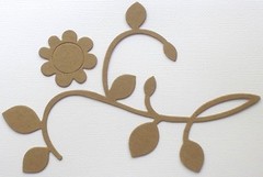 {3} FLOWER on VINE – Chipboard Flourish Die Cuts – Decorative Accents – 5 7/8″