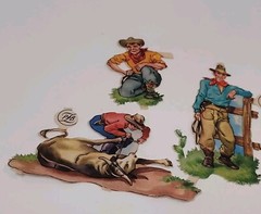 Vtg Cowboys Die Cuts + Farm Animals Mixed Lot 6 Crafts Journals Crafts Germany?