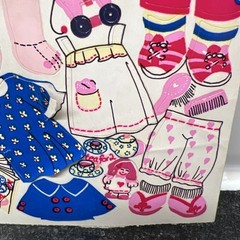 RARE 1984 Sandylion Maxi Activity Sheet Stickers DRESS A RAG DOLL Pink And Blue