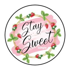 30 STAY SWEET STRAWBERRIES ENVELOPE SEALS LABELS STICKERS 1.5″ ROUND
