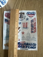 Vintage USA America Grand Old Flag Sticker ROLL Stickers, Flag Picnic