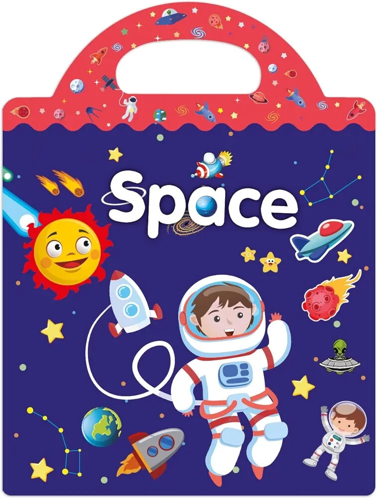 Space Sticker Book for Kids – 33+ Reusable Stickers For Toddler Travel, Ages 1-8