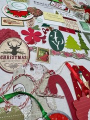 Christmas lot scrapbook planner journal junk collage ephemera paper crafting art