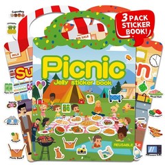 3 Sets Reusable Sticker Book for Toddlers 3-6, Jelly Sticker Books for Toddle…