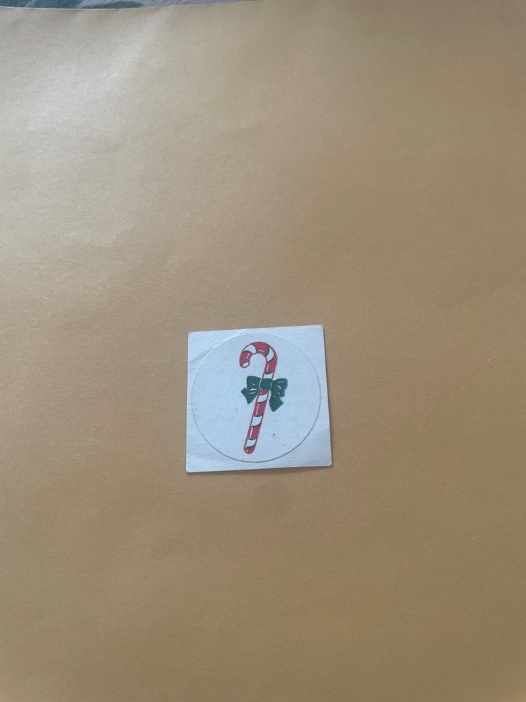 Vintage 1980s 3M Candy Cane Sticker