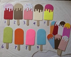 Any 3 Ice Cream Popsicles Cardstock die cuts For scrapbook cards