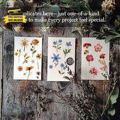 450 Pcs Flower Stickers for Scrapbook Supplies, Dried Pressed Flowers Scrapbook,