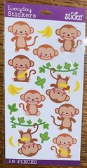 Sticko Dancing Monkey🐒Happy Jungle Animals Zoo Bananas Vines Scrapbook Stickers