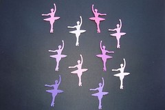 40 BALLET BALLERINA CONFETTI DIE CUTS PUNCHES PINK AND PURPLE
