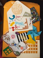 Mix lot Crafts Texture/Plain Paper Ribbon JJ Items Random Cutouts Pockets