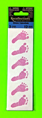 Recollections Baby Girl Footprints 2 Sheet Sticker Pack