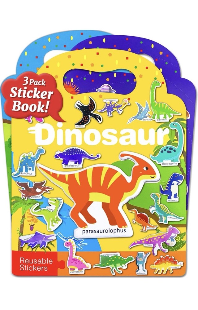 Benresive Reusable Sticker Books for Toddlers, 3 Sets Travel Stickers for Kids