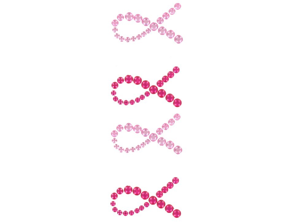 THE PAPER STUDIO Light & Hot Pink Ribbons GEMSTONE Stickers – 4 pcs