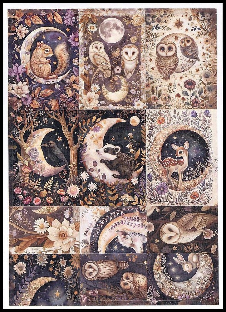 Stickers – Badger Crow Deer Owl Rabbit Raven Squirrel Wolf – Any Occasion CL150