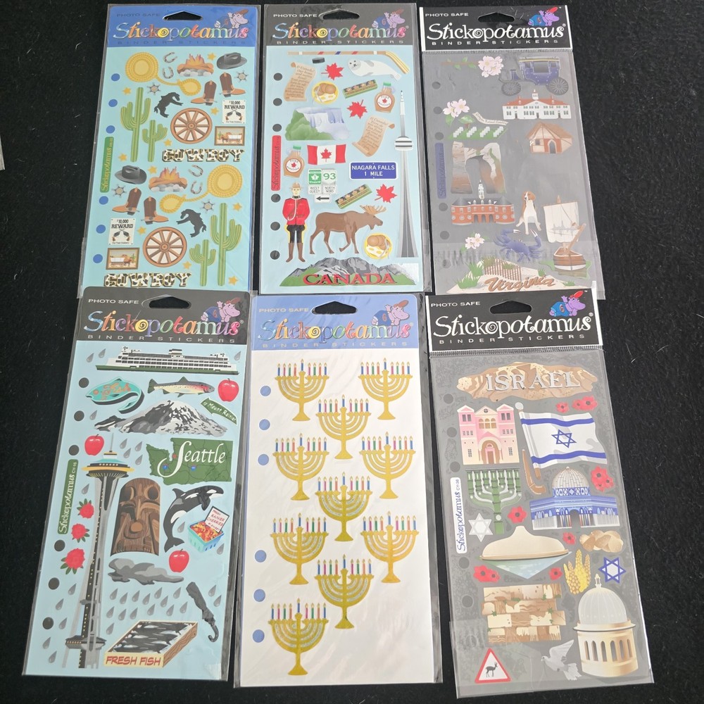 Vintage Lot of 6+ NEW Stickopotamus Scrapbooking Binder Stickers Sheets SEALED