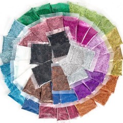 Horizon Group USA Assorted Glitter Packs , Pack of 48, Neon, Glitter, Metallic C