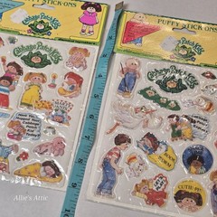2 Cabbage Patch Kids Puffy Stickers Vintage 1983 Dolls Baby Crafts Scrapbooking