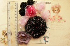 Flowers & Roses x 9 – LILAC BLACK ROSE & PLUM 4 Styles PAPER & SILK 27-70mm VA2