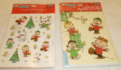 2 Peanuts Snoopy Woodstock Charlie Brown Christmas Stickers Heartline reusable