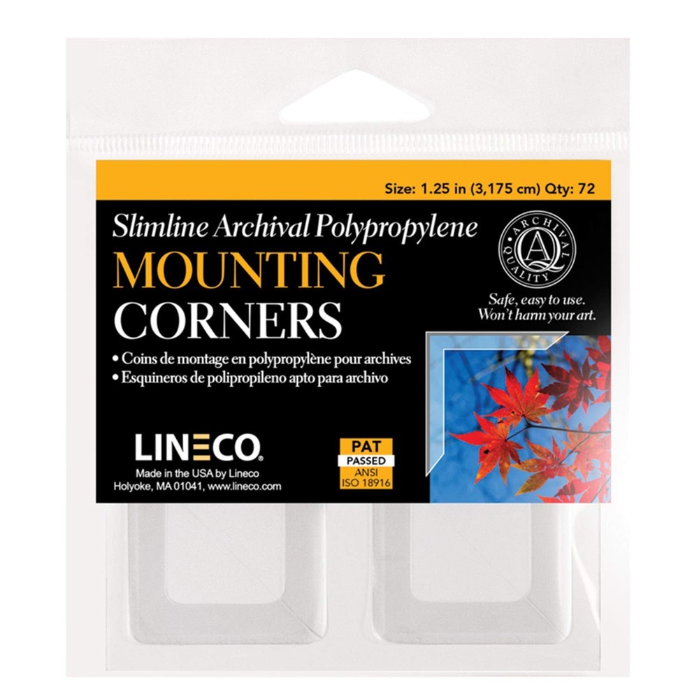 1.25″ Slimline Polypropylene Mounting Corners. Pack of 72. Self Adhesive, Pre…
