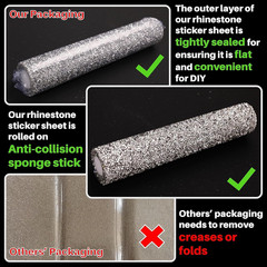Bling Rhinestone Sticker DIY Crystal Sheet Silver Self-Adhesive Decor New
