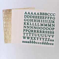Lot of 4 Creative Memories Silver/White/Dark Green ABC/123 Stickers Sheets