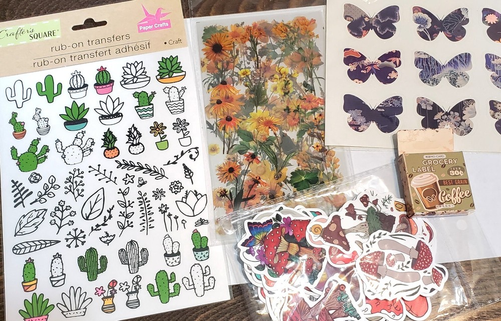 5 PACKS 175+ Pc Bundle Junk Journal Ephemera Stickers Scrapbook Card Tag Making