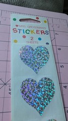 Vintage Mrs Grossmans Stickers Sparkle Big Hearts Silver 2 Sheets New In Pack