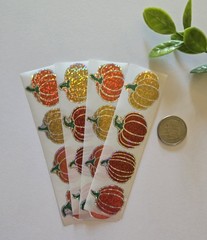16 Sparkly Pumpkin Stickers Fall Stickers Autumn Stickers Labels Seals