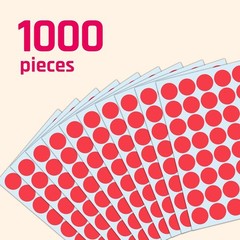 Red Dot Stickers 1 Inch Round Self-Adhesive Labels 1000 Count