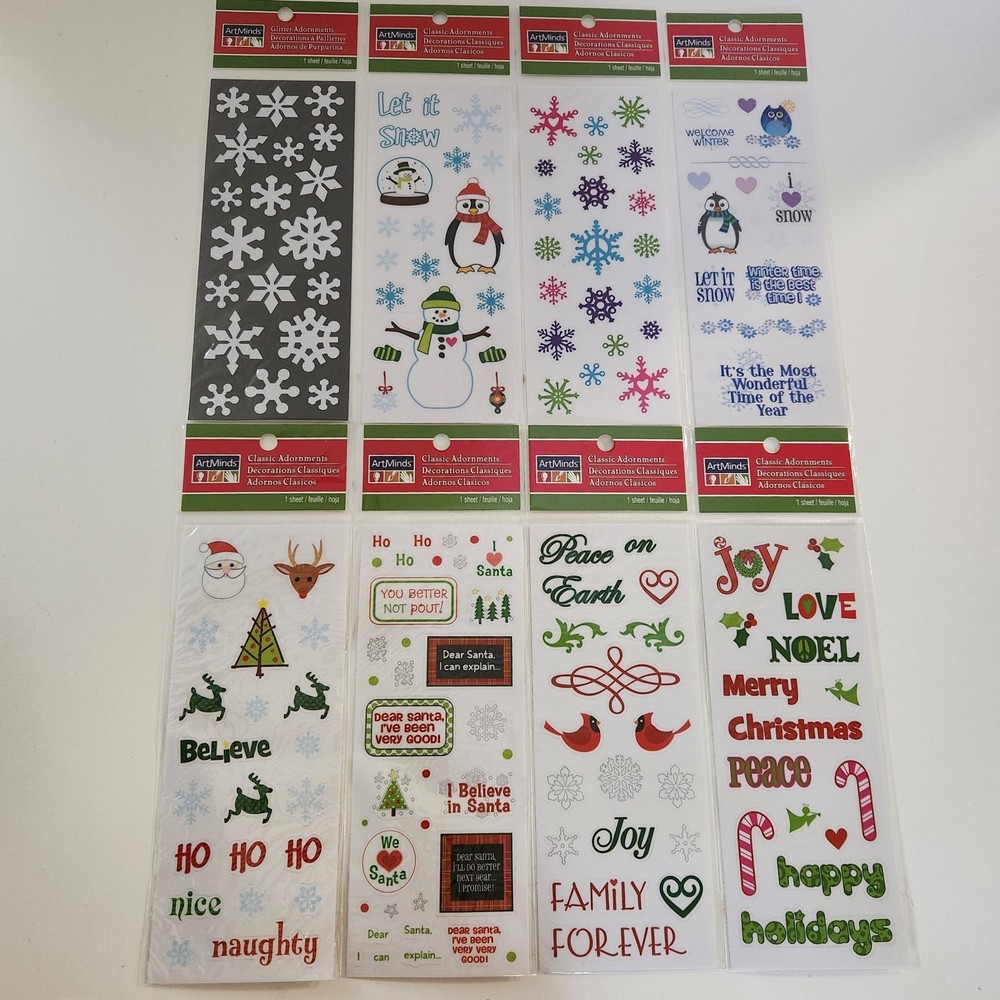 Classic Adornments by ArtMinds Christmas Stickers Scrapbooking Glitter Snowflake