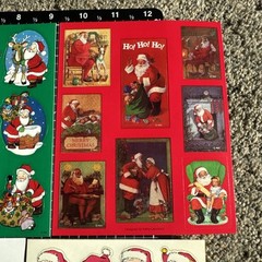 Vintage Sticker Lot Christmas Santa 6 Sheets AGC, Gibson, Hallmark, etc lot 2